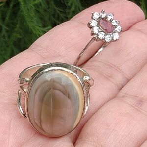 Sterling Silver Gemstone Rings Lot Of 2